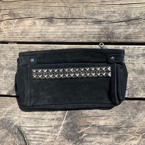Tylie Malibu rocker studded suede clutch